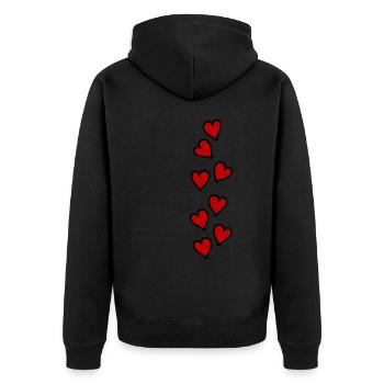 Symbole de l’amour des cœurs - Veste à capuche bio Premium Unisexe - noir - Dos - Nico (187cm)