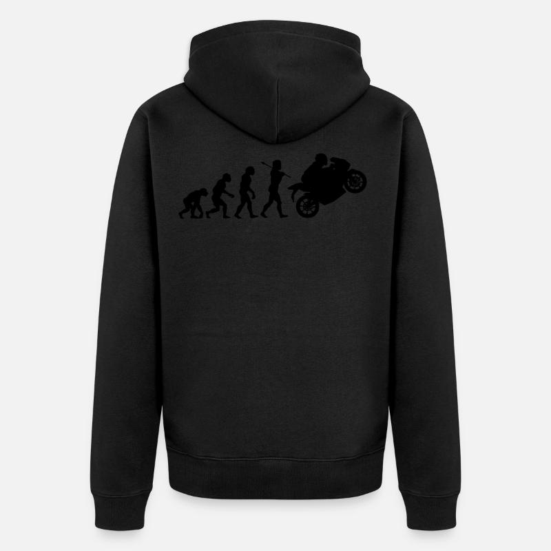 Évolution du motard - Veste à capuche bio Premium Unisexe - noir