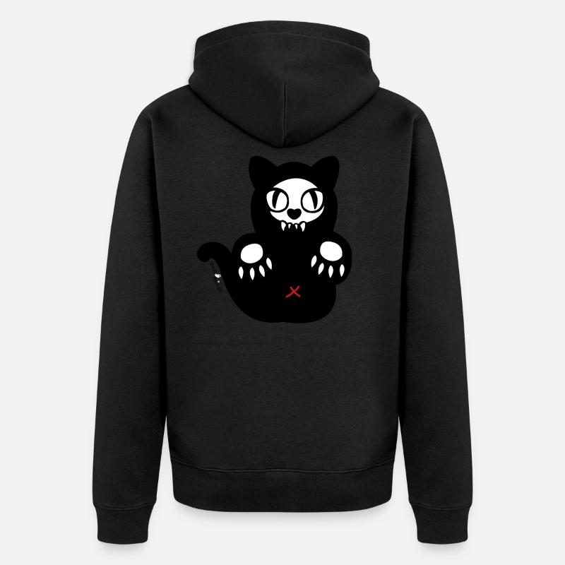 Ghost Cat - Unisex Premium Bio Zip Hoodie - Schwarz