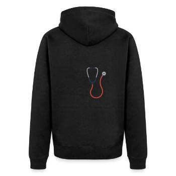 STÉTHOSCOPE MÉDECIN HÔPITAL - Veste à capuche bio Premium Unisexe - noir - Dos - Nico (187cm)