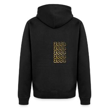 Gold 2008 - Unisex Premium Organic Zip Hoodie - black - Back - Nico (187cm)