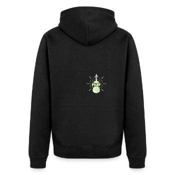 Filip - Unisex Premium Organic Zip Hoodie - black - Back - Nico (187cm)