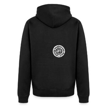 Jahrgang 2019 - Unisex Premium Bio Zip Hoodie - Schwarz - Hinten - Nico (187cm)