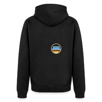 2009 - Unisex Premium Bio Zip Hoodie - Schwarz - Hinten - Nico (187cm)