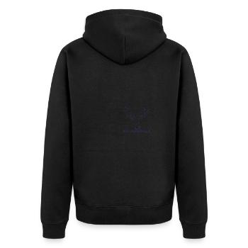 Schwarzwald Hirsch - Rand blau - Unisex Premium Bio Zip Hoodie - Schwarz - Hinten - Nico (187cm)