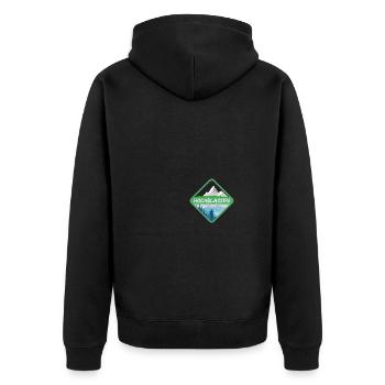 Blow up - Unisex Premium Organic Zip Hoodie - black - Back - Nico (187cm)