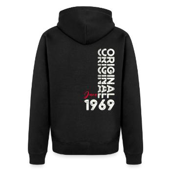 Légende Juin 1969 Millésime 1969 Anniversaire 1969 - Veste à capuche bio Premium Unisexe - noir - Dos - Nico (187cm)