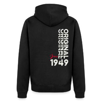 Original June 1949 Vintage 1949 Birthday 1949 - Unisex Premium Organic Zip Hoodie - black - Back - Nico (187cm)