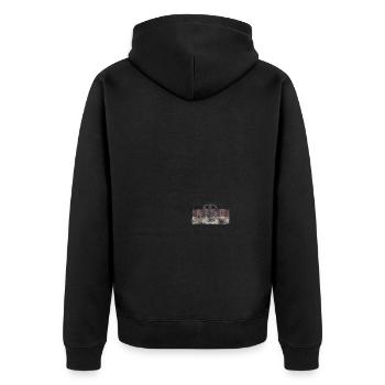 deutsche flagge - Unisex Premium Bio Zip Hoodie - Schwarz - Hinten - Nico (187cm)
