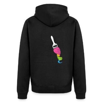 Pinceau - Drôle de peintre de maison décorateur maison - Veste à capuche bio Premium Unisexe - noir - Dos - Nico (187cm)