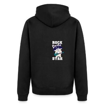 Raccoon Rock Star Guitare Rockin' Music Singer - Veste à capuche bio Premium Unisexe - noir - Dos - Nico (187cm)