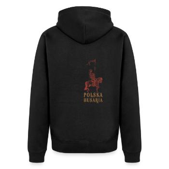 Polen Polska Husaria kavallerie Militär Slawen Arm - Unisex Premium Bio Zip Hoodie - Schwarz - Hinten - Nico (187cm)
