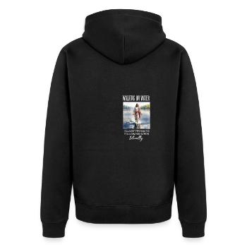 Drôle de vêtements chrétiens - Se réveiller sur l’eau, - Veste à capuche bio Premium Unisexe - noir - Dos - Nico (187cm)