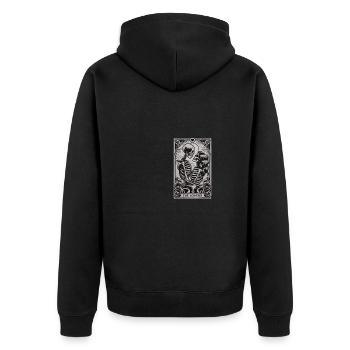 The Lovers Skeletons Gothic Tarot Card Style - Unisex Premium Organic Zip Hoodie - black - Back - Nico (187cm)