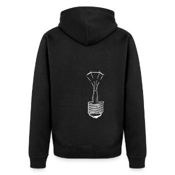 Lampe mit defektem Glaskolben - Unisex Premium Bio Zip Hoodie - Schwarz - Hinten - Nico (187cm)