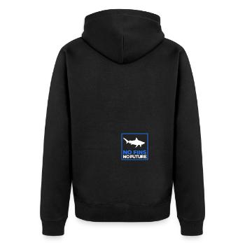 No Fins No Future Safe Sharks - Unisex Premium Bio Zip Hoodie - Schwarz - Hinten - Nico (187cm)