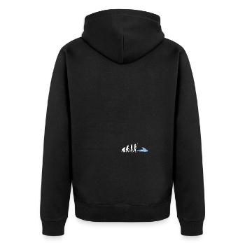 No Fins No Future Safe Sharks - Unisex Premium Bio Zip Hoodie - Schwarz - Hinten - Nico (187cm)