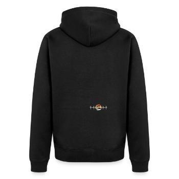 No Fins No Future Safe Sharks - Unisex Premium Bio Zip Hoodie - Schwarz - Hinten - Nico (187cm)