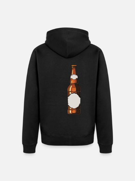 Beer Bottle Beer Drinking Symbol - Unisex Premium Organic Zip Hoodie - black