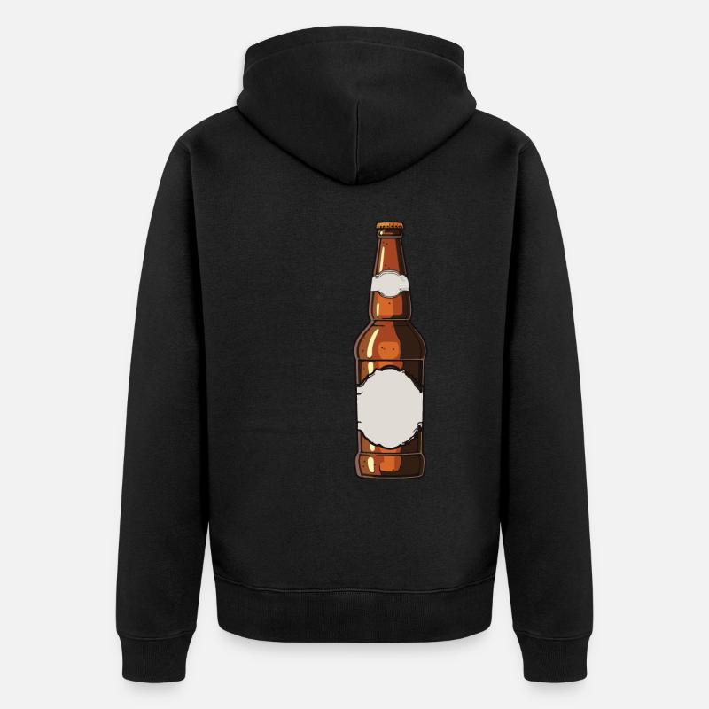 Bierflasche Bier Trinken Symbol - Unisex Premium Bio Zip Hoodie - Schwarz