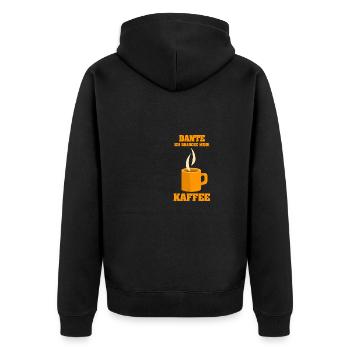 Dante as a café - Unisex Premium Organic Zip Hoodie - black - Back - Nico (187cm)