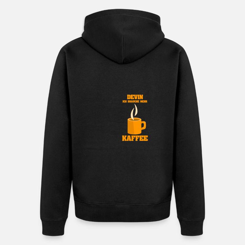 Devin en tant que café - Veste à capuche bio Premium Unisexe - noir