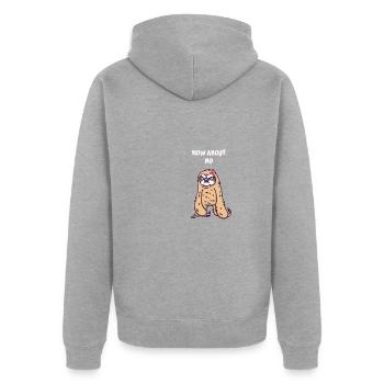 Que diriez-vous de No Funny Sarcastic Humor Sarka - Veste à capuche bio Premium Unisexe - gris chiné - Dos - Nico (187cm)