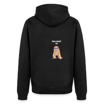 How about No Funny Sarcastic Humor Sarka - Unisex Premium Organic Zip Hoodie - black - Back - Nico (187cm)