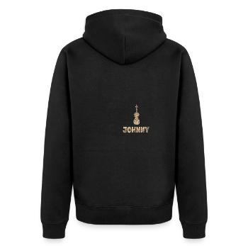Geschenk für Johnny - Unisex Premium Bio Zip Hoodie - Schwarz - Hinten - Nico (187cm)