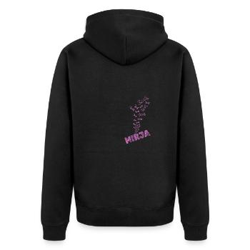 Blubbern für Mirja Wasser Wassersport - Unisex Premium Bio Zip Hoodie - Schwarz - Hinten - Nico (187cm)