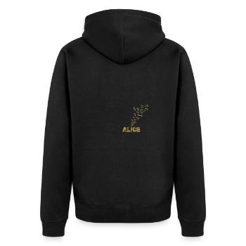 Gift for Alice - Unisex Premium Organic Zip Hoodie - black - Back - Nico (187cm)