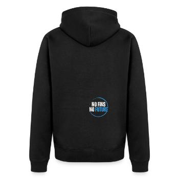 No Fins No Future Safe Sharks - Unisex Premium Bio Zip Hoodie - Schwarz - Hinten - Nico (187cm)