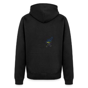 Geschenk für Benny - Unisex Premium Bio Zip Hoodie - Schwarz - Hinten - Nico (187cm)