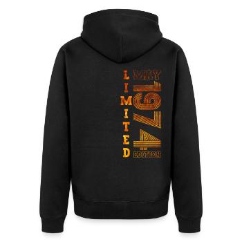 49th Birthday Man Original May Vintage 1974 - Unisex Premium Organic Zip Hoodie - black - Back - Nico (187cm)