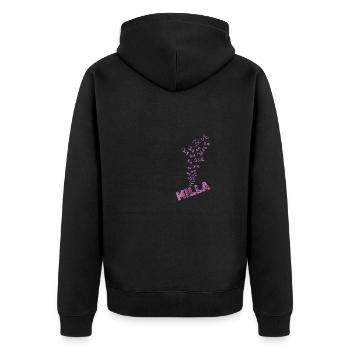 Blubbern Wassersport Wasser Vorname Milla - Unisex Premium Bio Zip Hoodie - Schwarz - Hinten - Nico (187cm)