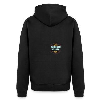 Alissa as a girl - Unisex Premium Organic Zip Hoodie - black - Back - Nico (187cm)