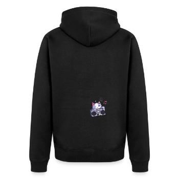 Hip Hop Beat Producer Retro Ghetto Blaster 1990s - Unisex Premium Bio Zip Hoodie - Schwarz - Hinten - Nico (187cm)