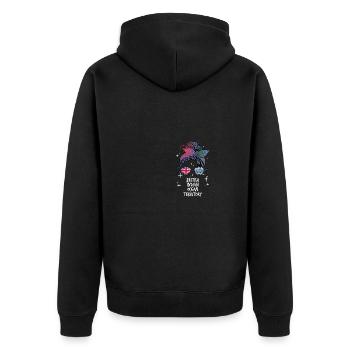 British Indian Ocean Territory - Unisex Premium Organic Zip Hoodie - black - Back - Nico (187cm)