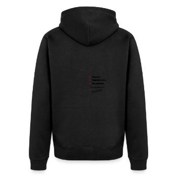 Ich werde jetzt Politiker geck fun - Unisex Premium Bio Zip Hoodie - Schwarz - Hinten - Nico (187cm)