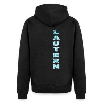 Lautern Germany City Font Skyline Home - Unisex Premium Organic Zip Hoodie - black - Back - Nico (187cm)