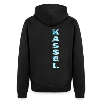 Kassel Germany City Font Skyline Home - Unisex Premium Organic Zip Hoodie - black - Back - Nico (187cm)