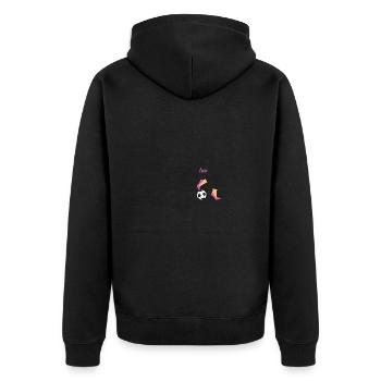 Fussballerin Fussballspielerin Frauenfussball - Unisex Premium Bio Zip Hoodie - Schwarz - Hinten - Nico (187cm)