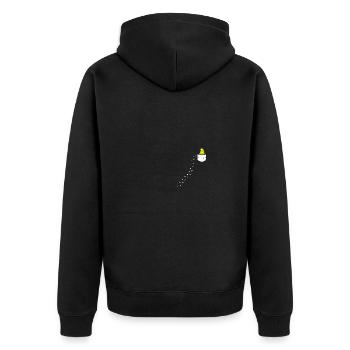 Sac de poitrine en perruche Motif Welli Cadeau - Veste à capuche bio Premium Unisexe - noir - Dos - Nico (187cm)