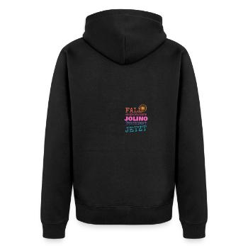 First name Jolino - Unisex Premium Organic Zip Hoodie - black - Back - Nico (187cm)
