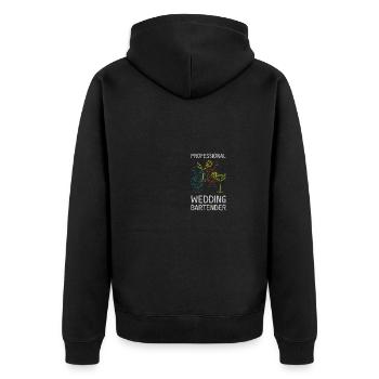 Hochzeit Barkeeper Cocktail Longdrink Geschenk - Unisex Premium Bio Zip Hoodie - Schwarz - Hinten - Nico (187cm)