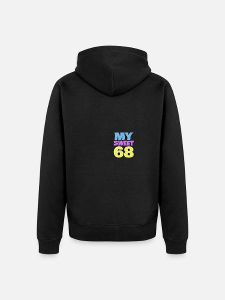 Age 68 - Unisex Premium Organic Zip Hoodie - black