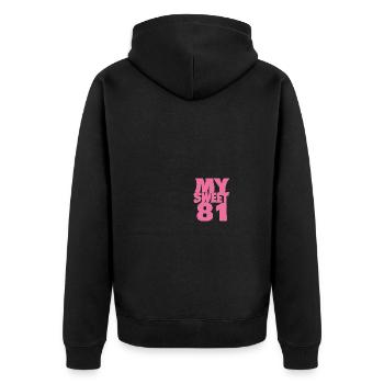 81 - Unisex Premium Bio Zip Hoodie - Schwarz - Hinten - Nico (187cm)