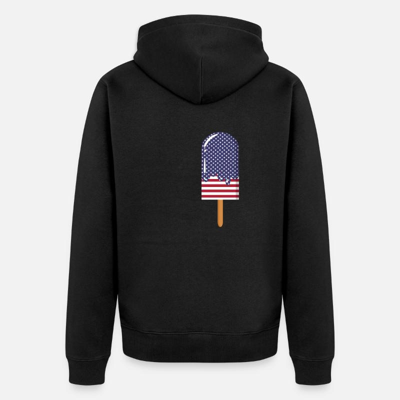 4 juillet États-Unis - Veste à capuche bio Premium Unisexe - noir