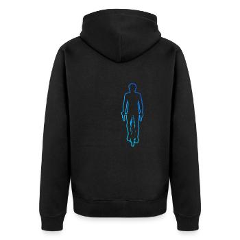 Velo Herren Fahrradfahren Radfahrer Fahrrad - Unisex Premium Bio Zip Hoodie - Schwarz - Hinten - Nico (187cm)