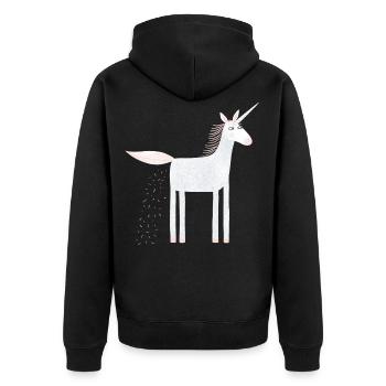 Where Sprinkles Come From - Unisex Premium Organic Zip Hoodie - black - Back - Nico (187cm)